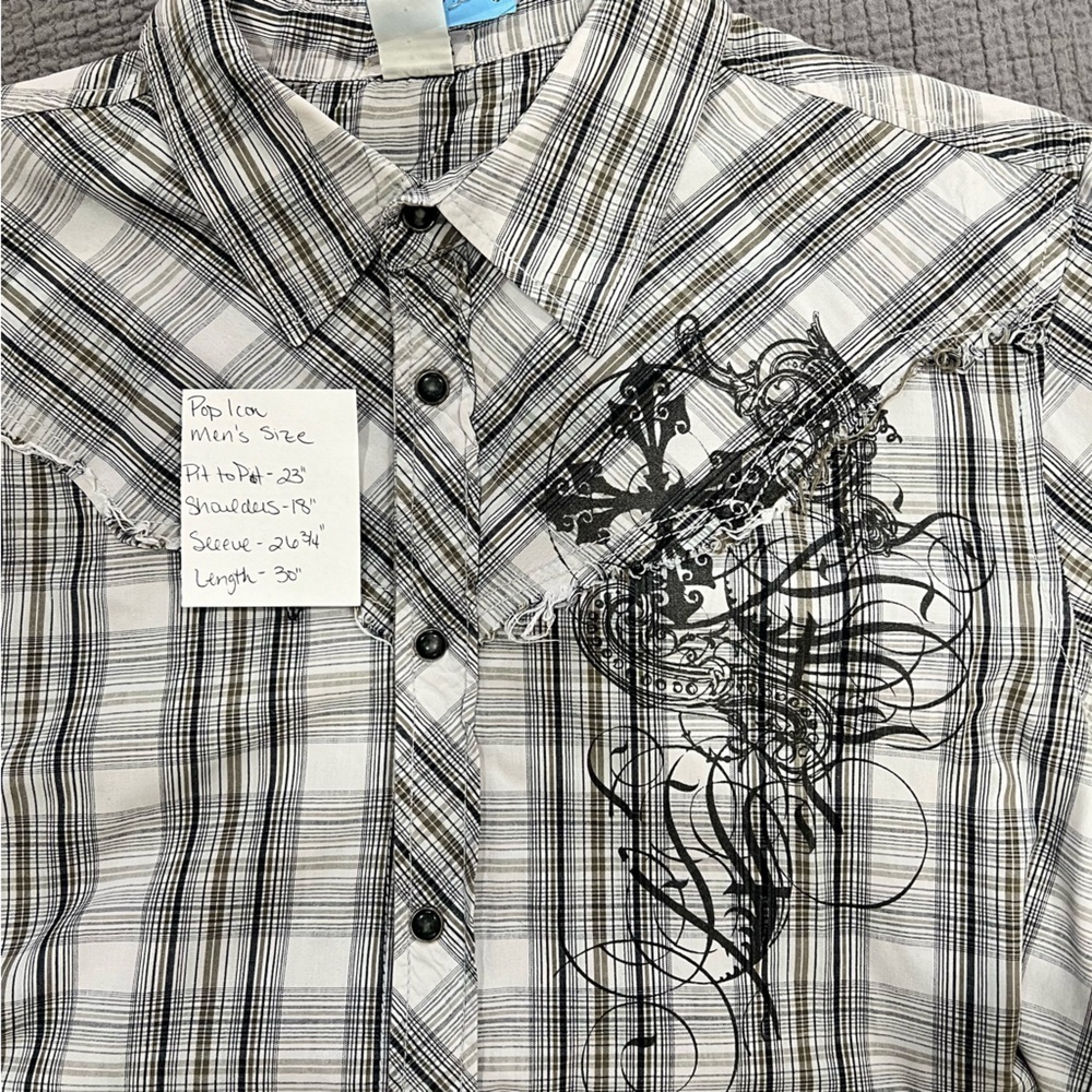 Men’s Pop Icon Pearl Snap Embroidered Long Sleeve Plaid Western Core Shirt